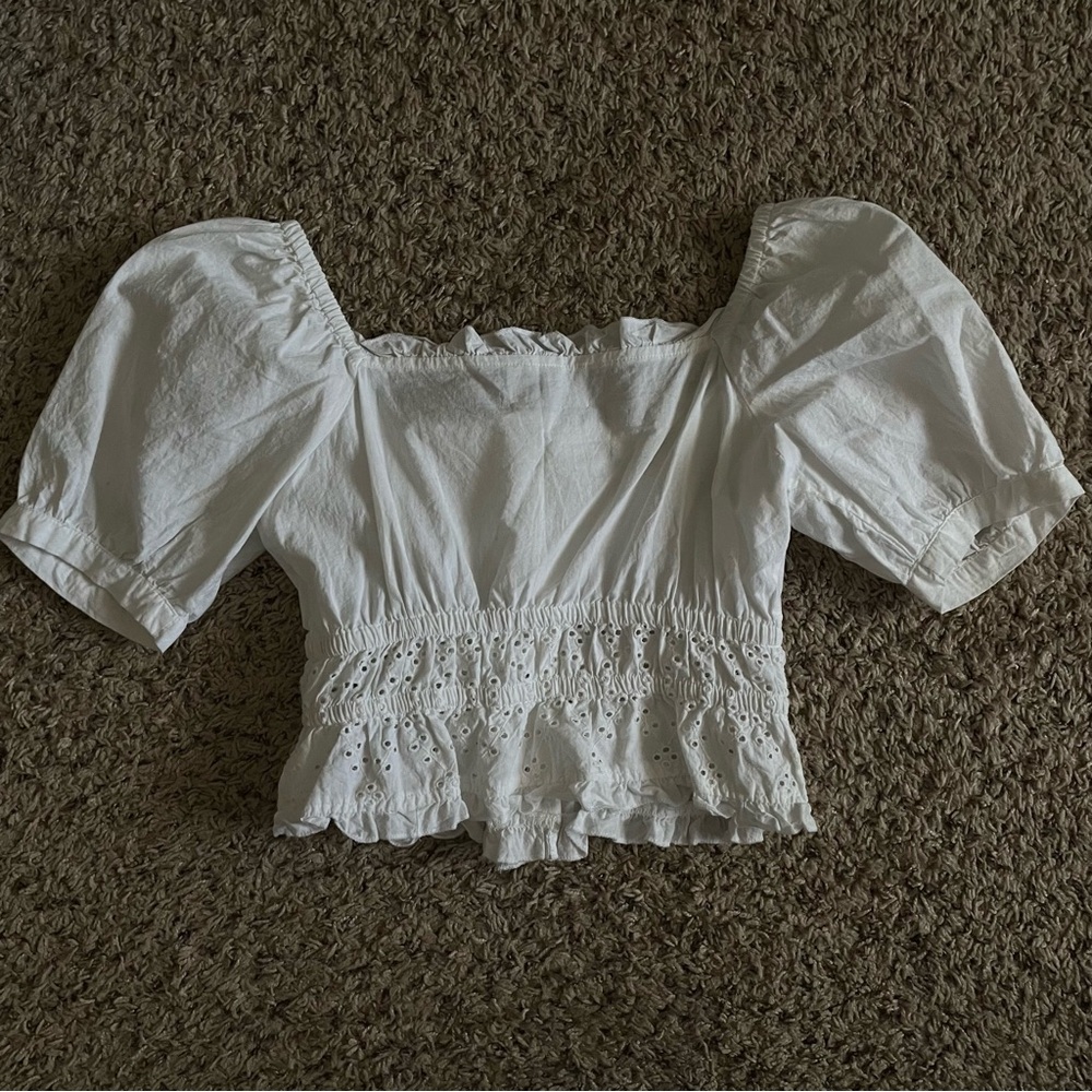 Rouje White Puff Sleeve Blouse - Picture 3 of 4